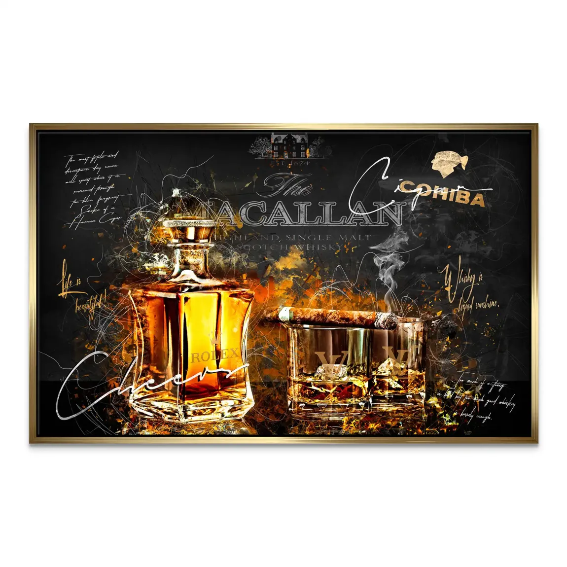 Whisky Lifestyle Art Leinwand Bild INGALERIE