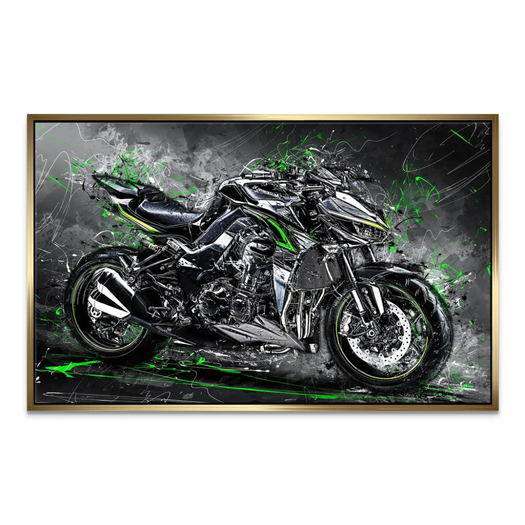 Kawasaki Z1000 Abstrakt Leinwand Bild INGALERIE