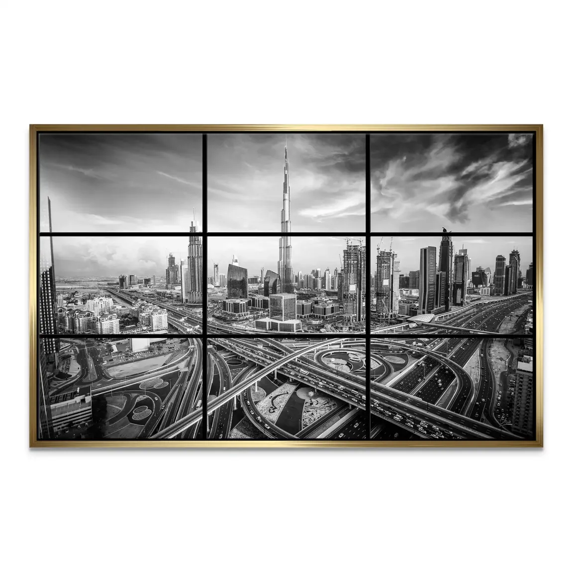 Skyline Noir Dubai Leinwand Bild