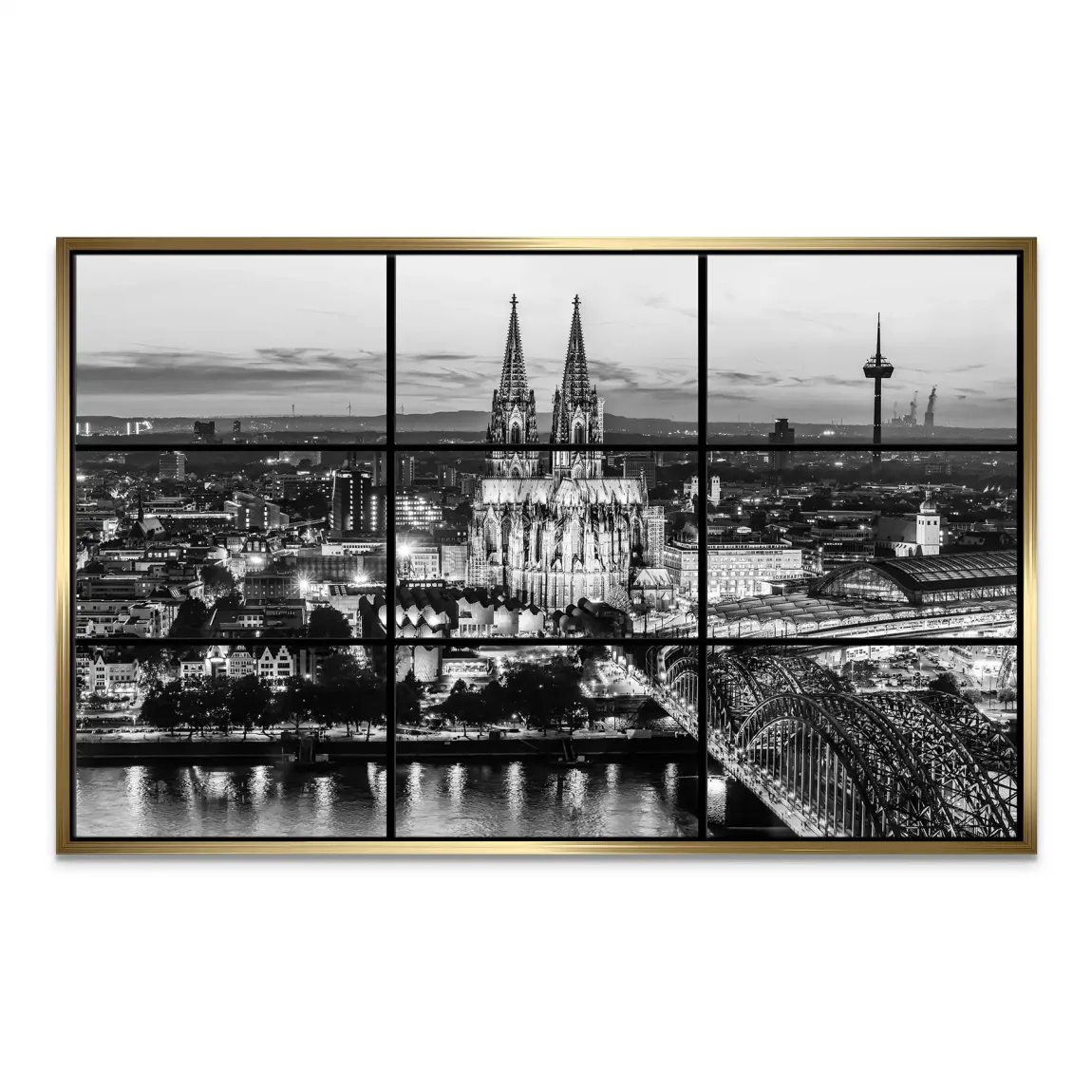 Köln Noir View Leinwand Bild