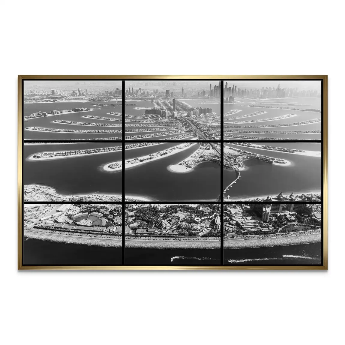 Palm View Dubai Noir Leinwand Bild