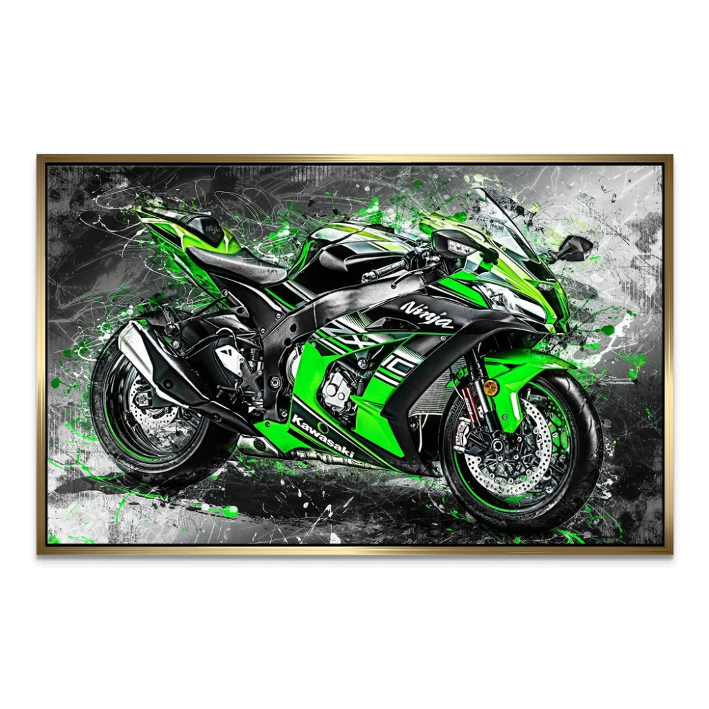 Kawasaki ZX10 Abstrakt Leinwand Bild INGALERIE
