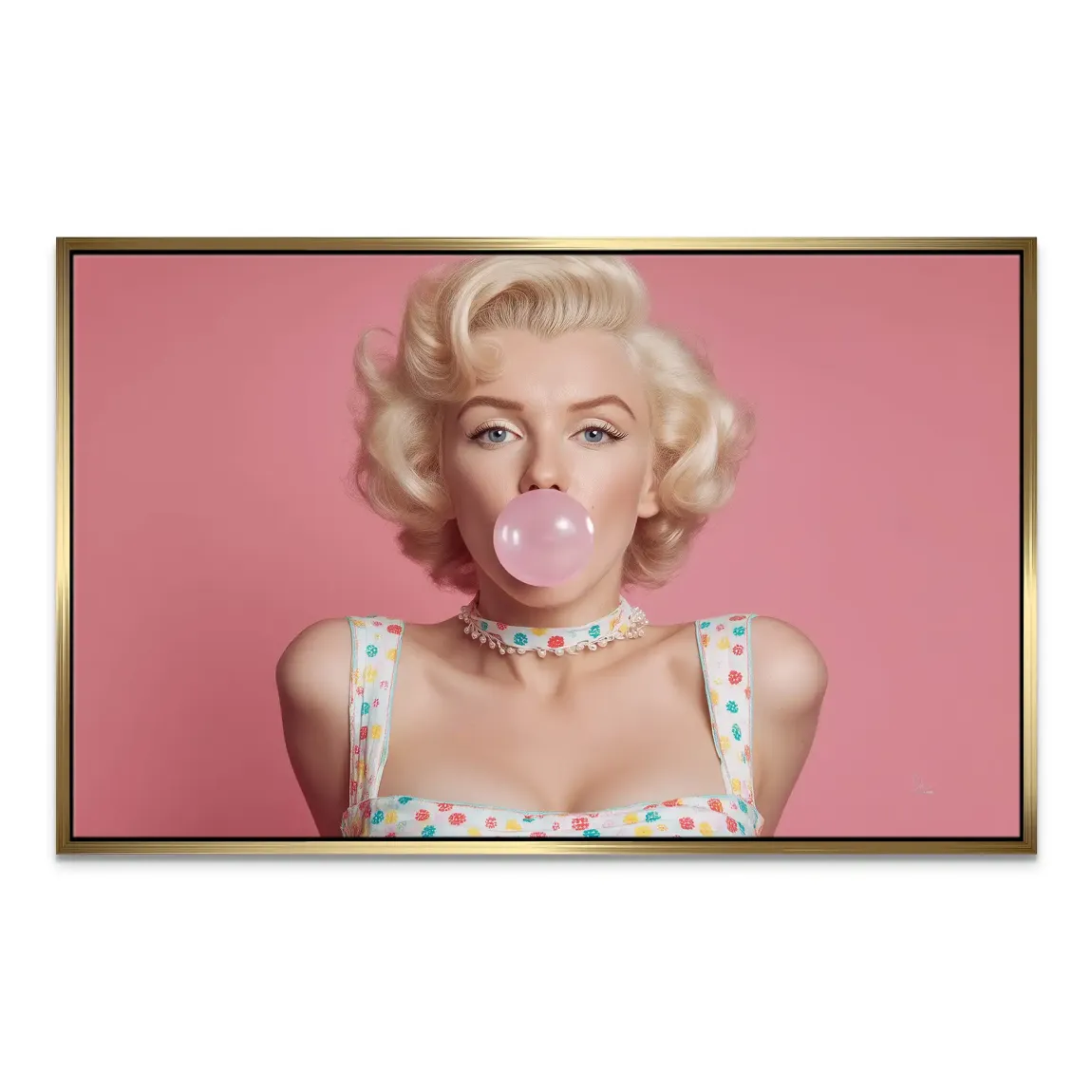 Marilyn Monroe Pink Bubble Leinwand Bild
