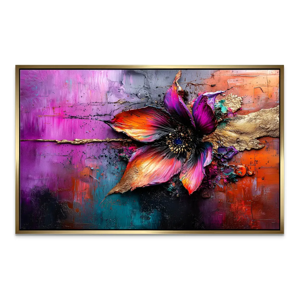 Feuerblüte der Elemente Leinwand Bild INGALERIE