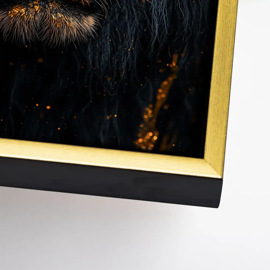 Black Lion in Gold Leinwand Bild INGALERIE