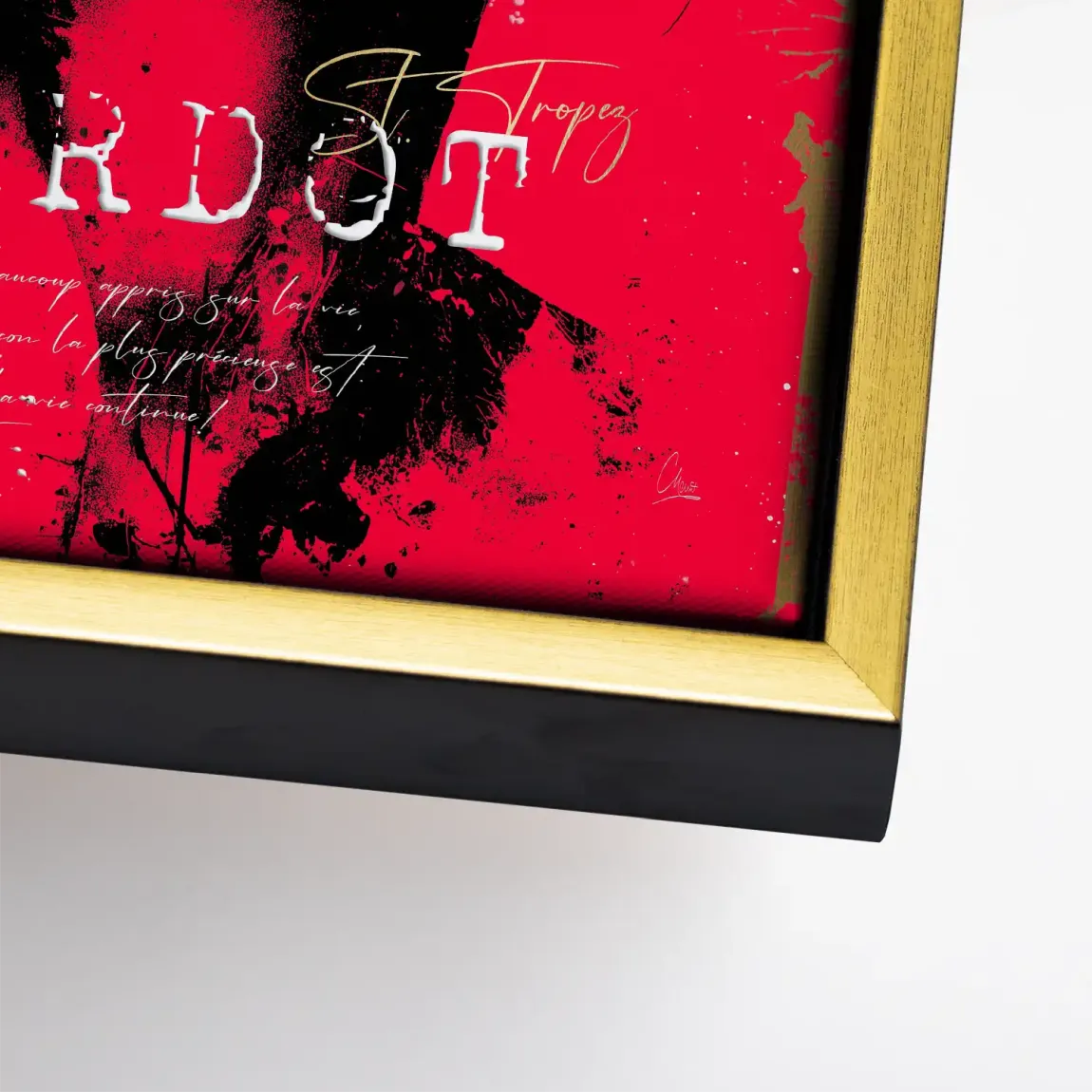 Brigitte Bardot Red Art Leinwand Bild