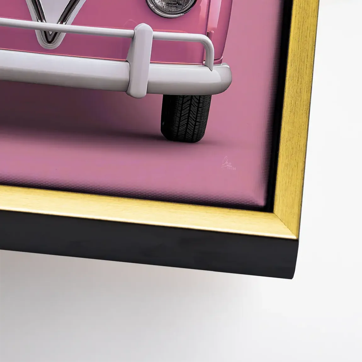 Pink VW Bulli Leinwand Bild