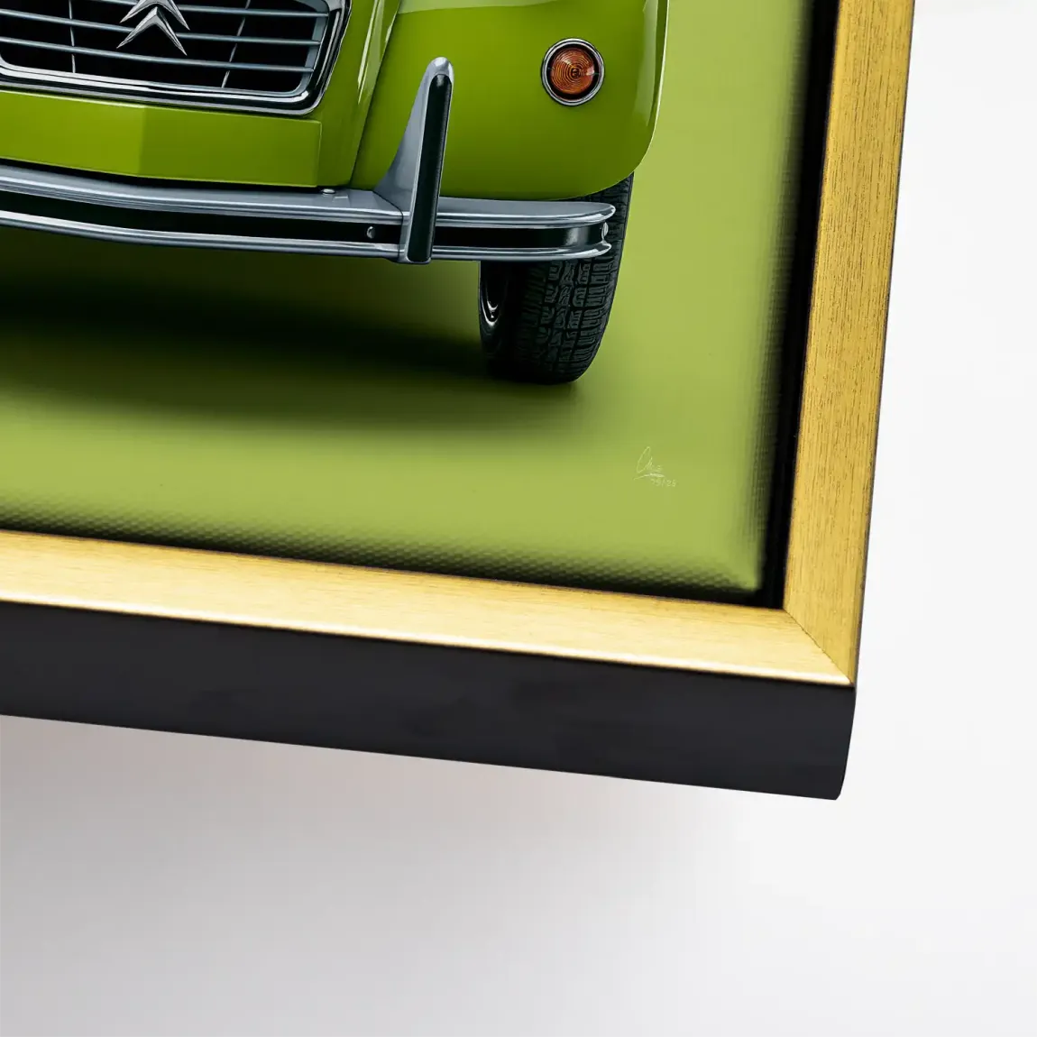 Green Citroen 2CV Leinwand Bild