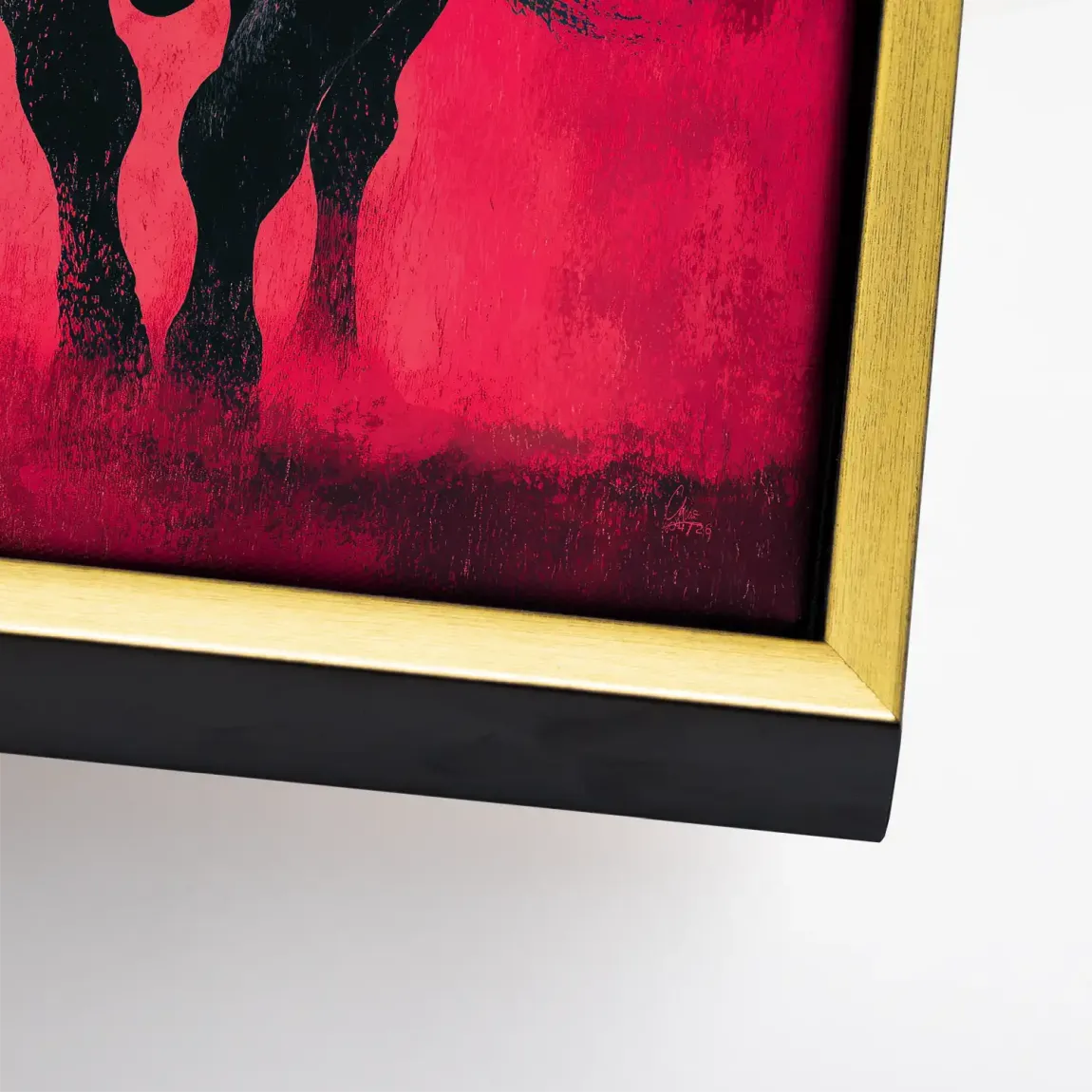 Stier in Rot Leinwand Bild