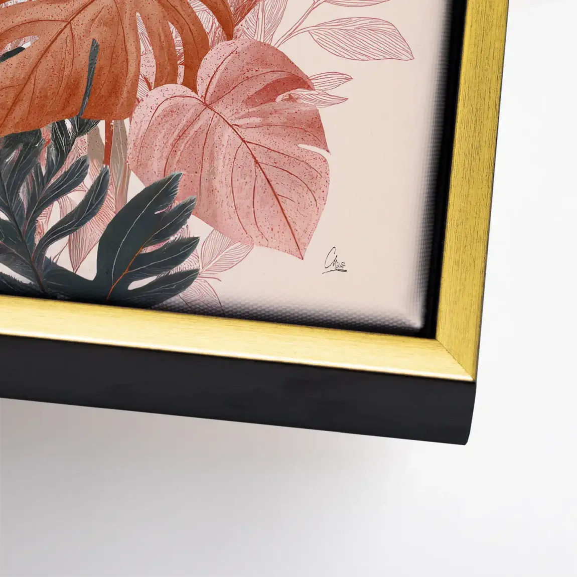 Terracotta Leaves Harmony Leinwand Bild