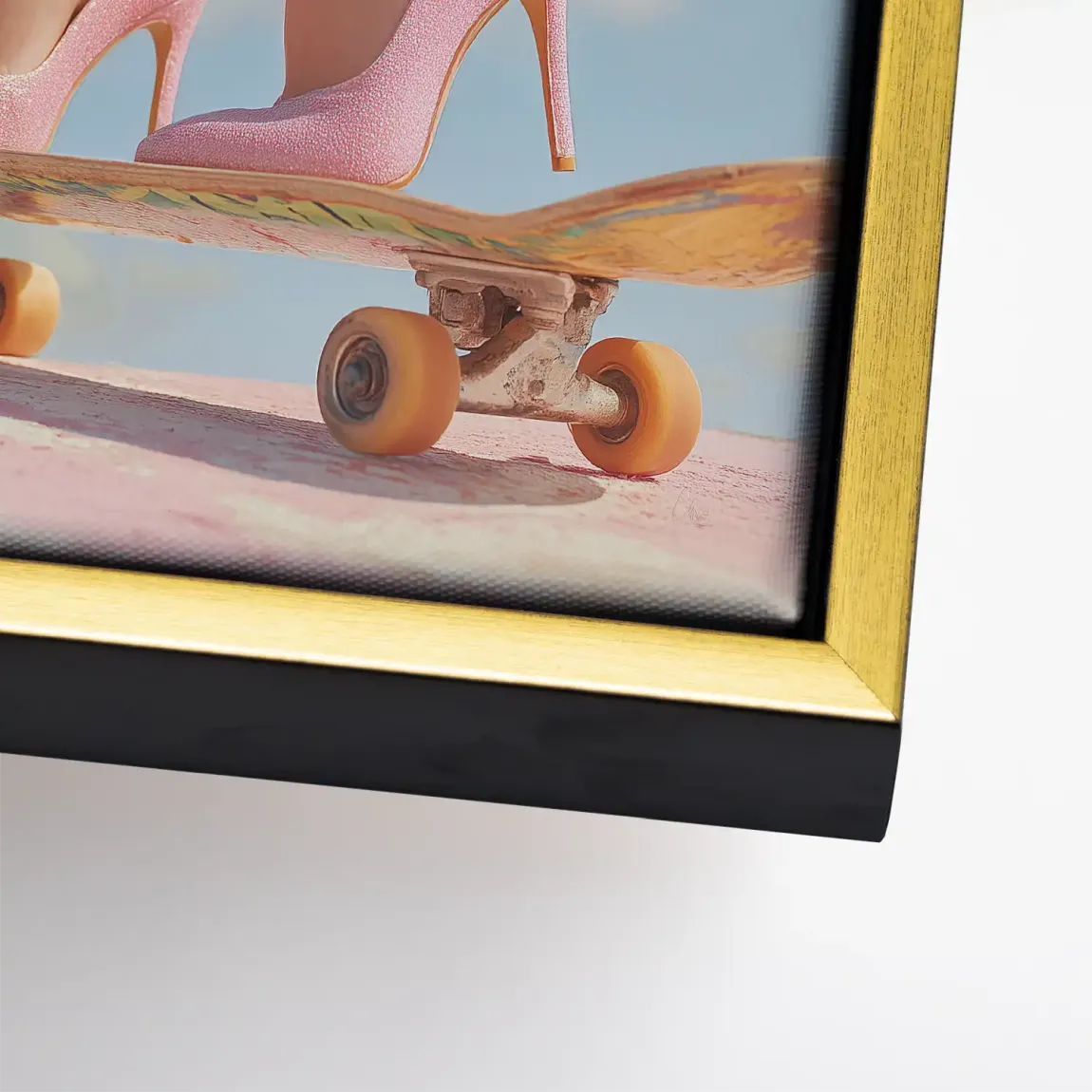 Pink Skate Leinwand Bild