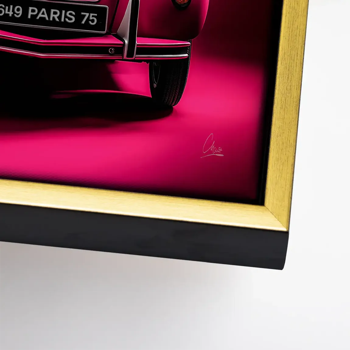 Pink Magic 2CV Leinwand Bild