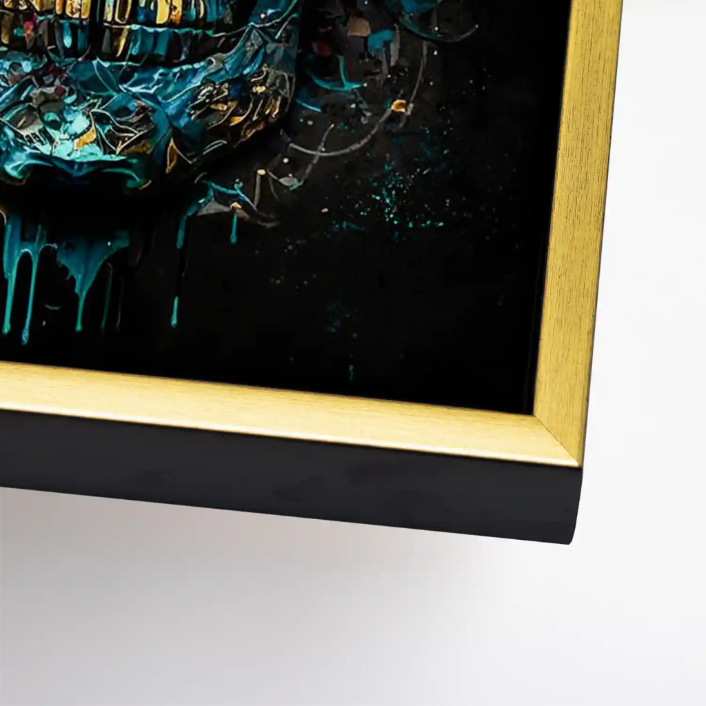 Totenkopf Gold Style Leinwand Bild INGALERIE