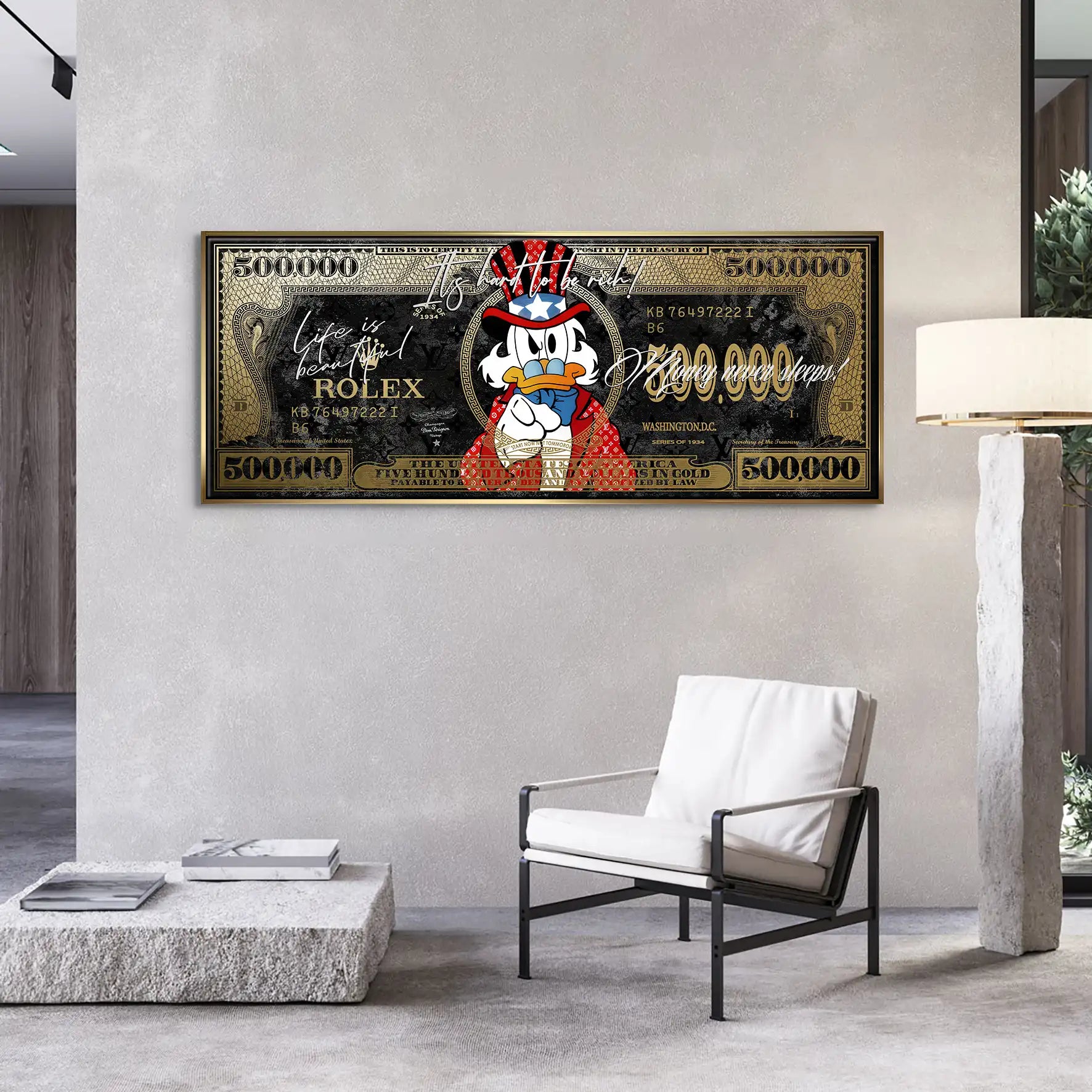 Dagobert Dollar Vintage Leinwand Bild INGALERIE
