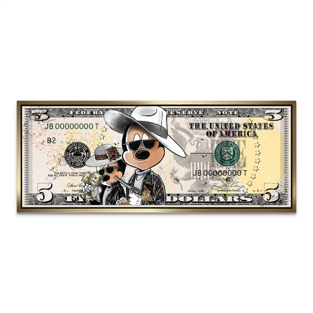 Micky und Minnie Maus Dollar Pop Art Leinwand Bild INGALERIE