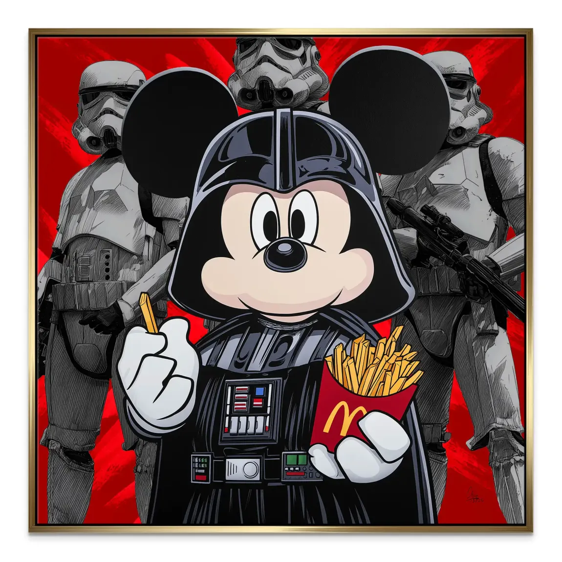 Micky Maus Vader Leinwand Bild