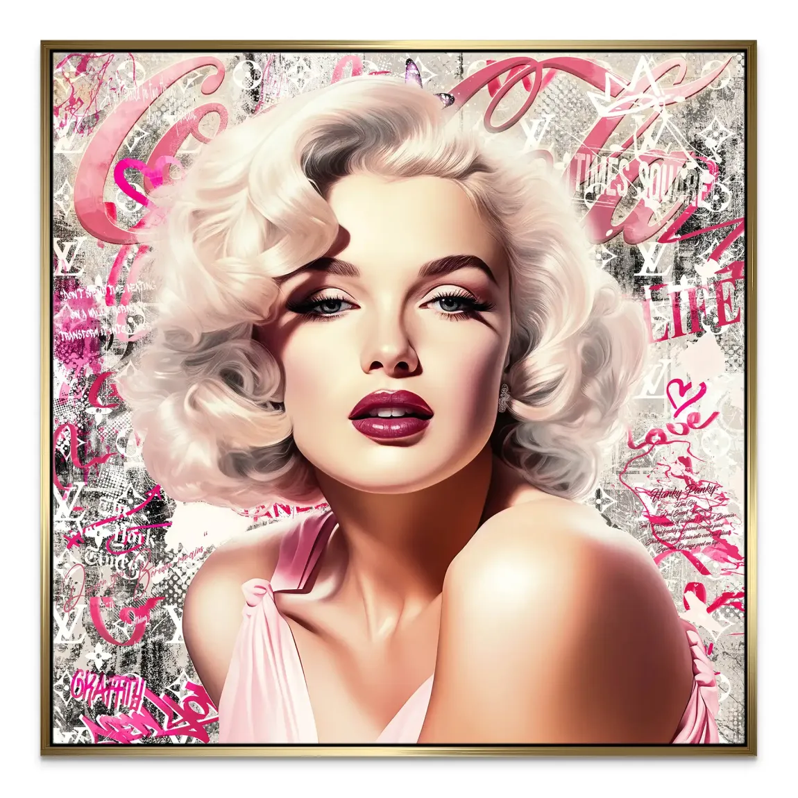 Marilyn Glam in Pink Leinwand Bild INGALERIE