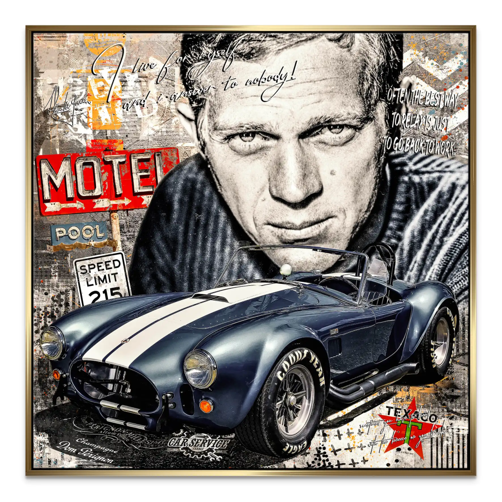 Steve AC Cobra Pop Art Leinwand Bild INGALERIE