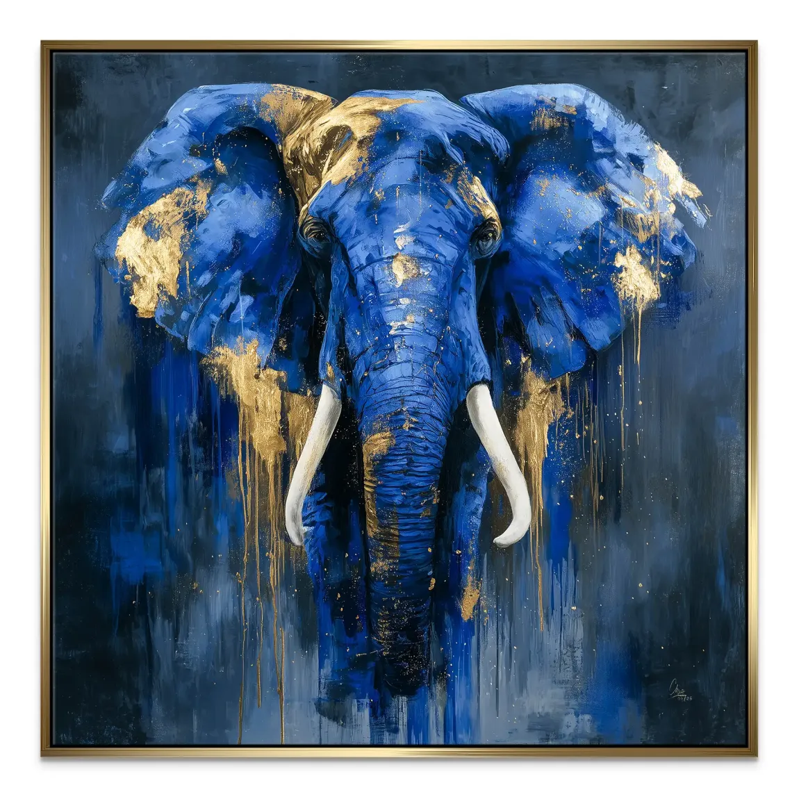 Blauer Elefant Abstrakt Leinwand Bild