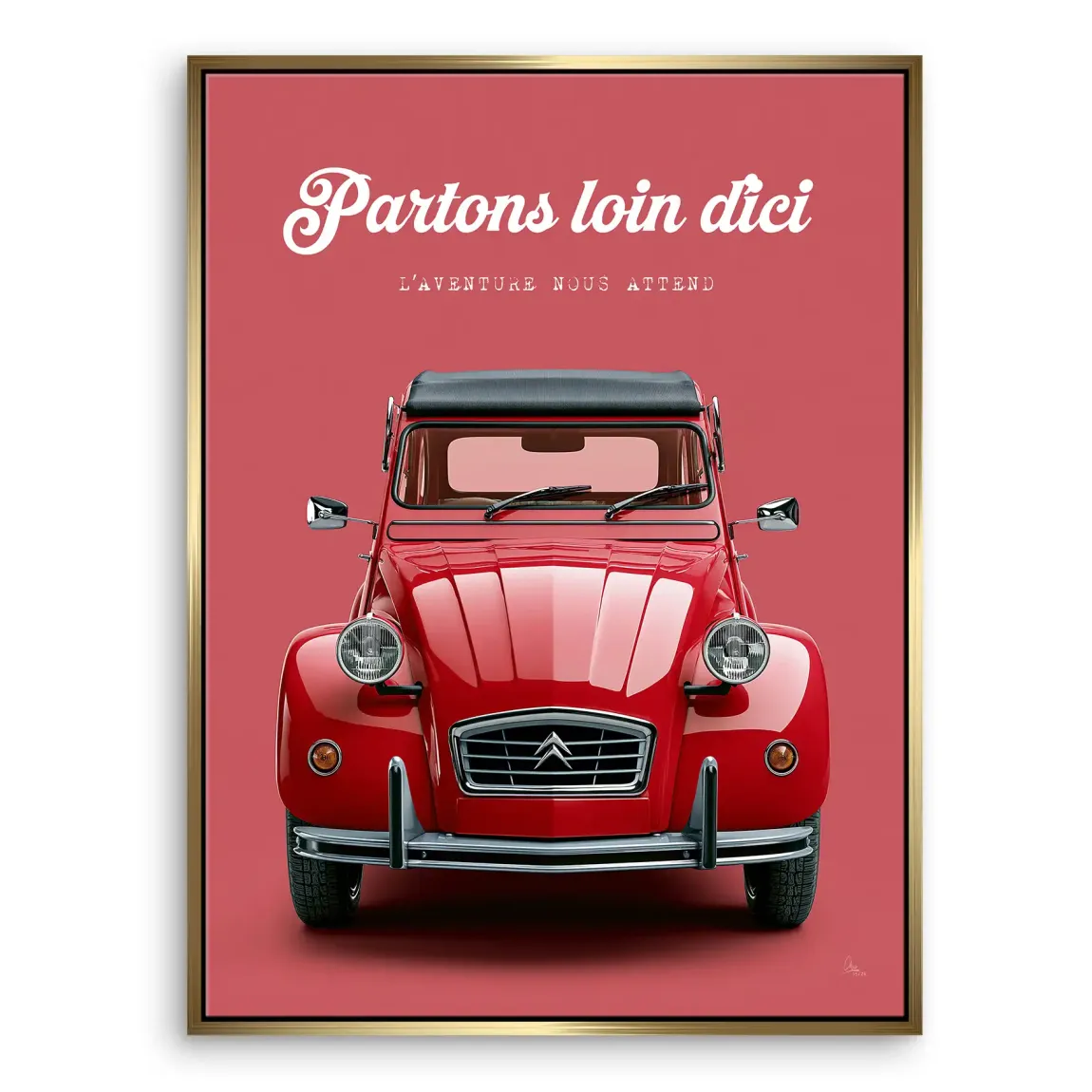 Citroen 2CV Rouge Leinwand Bild