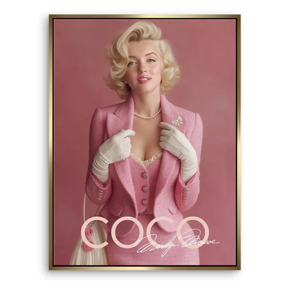 Eleganz in Rosé Monroe Leinwand Bild INGALERIE