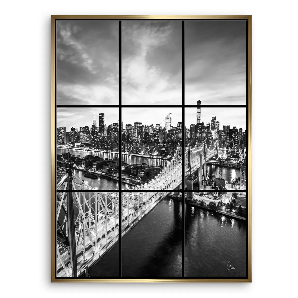 Bridge Lights New York Leinwand Bild