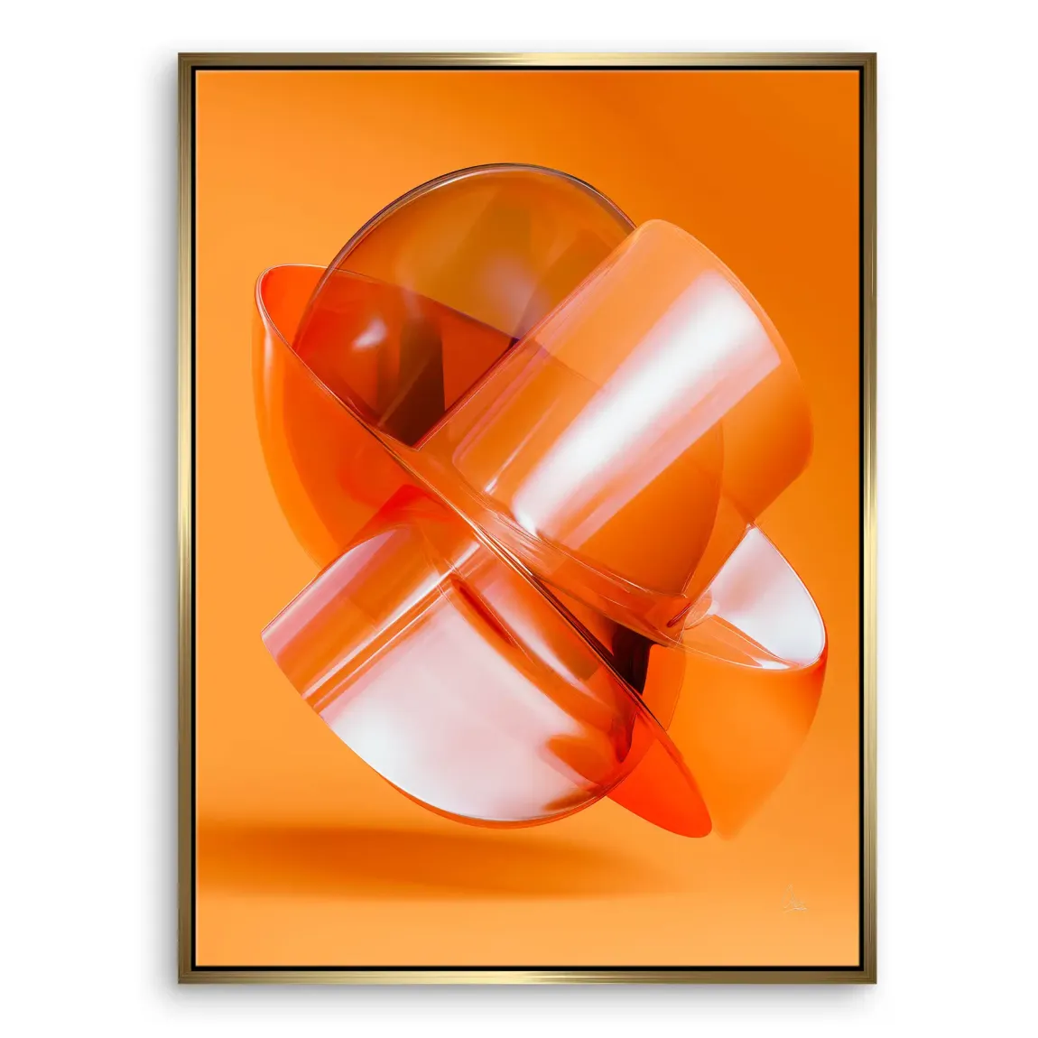 Orange Amber Abstrakt Leinwand Bild