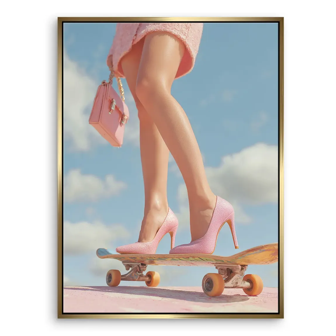 Pink Skate Leinwand Bild