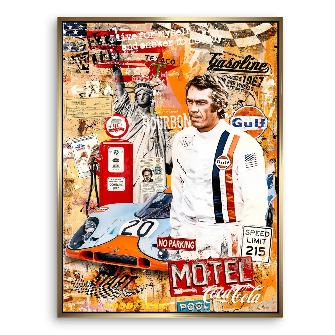 Steve McQueen Gasoline Spirit Leinwand Bild