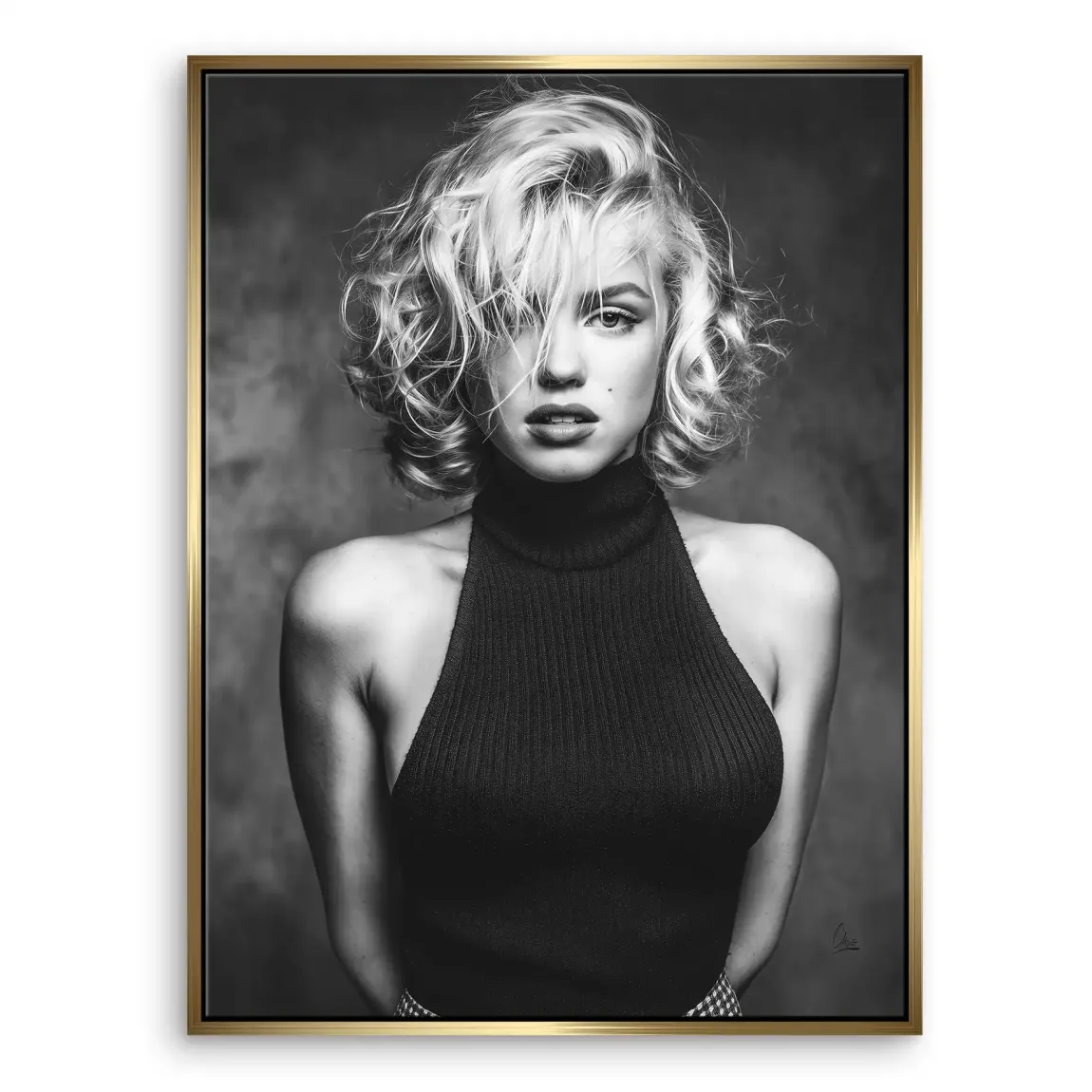 Marilyn Black and White Style Leinwand Bild