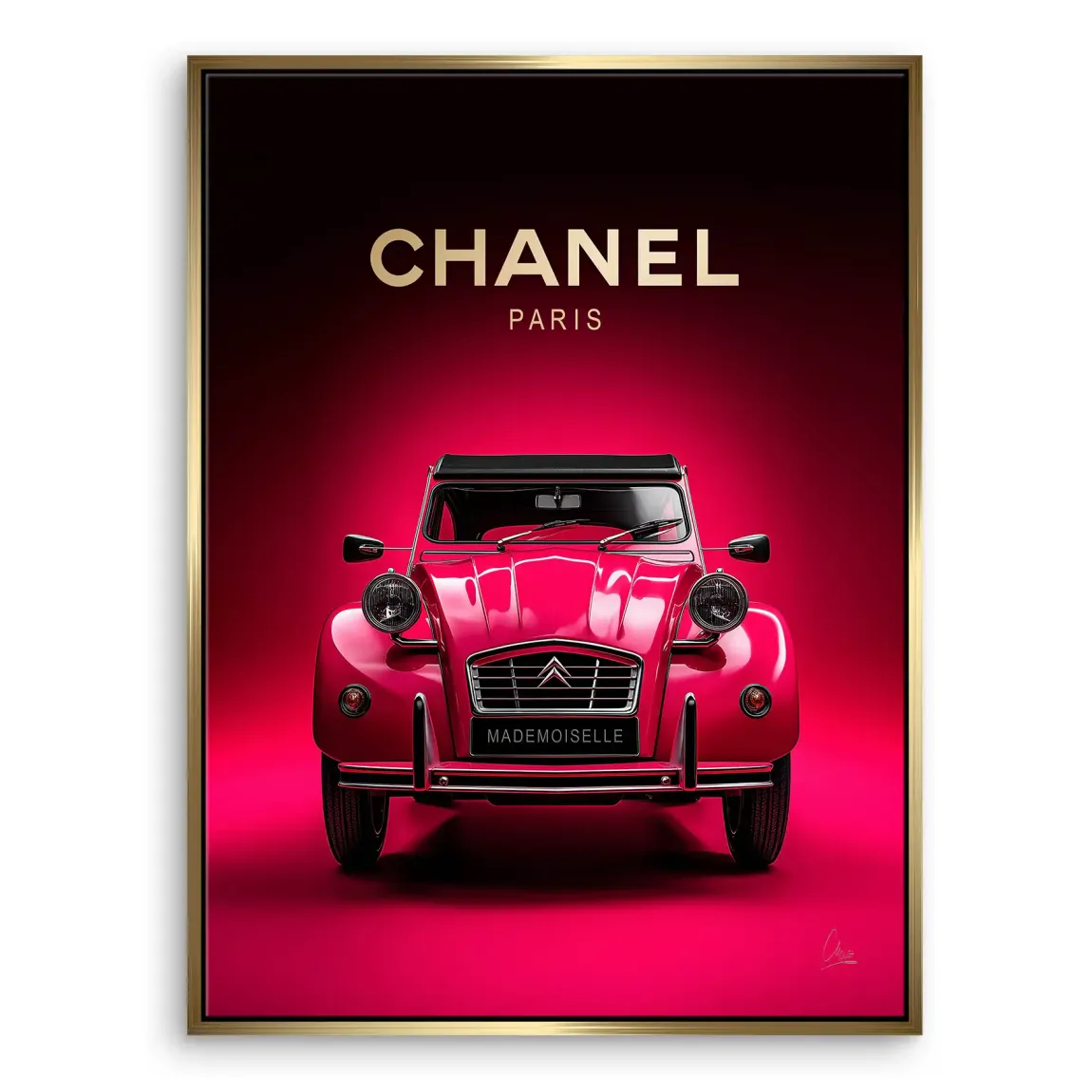 Mademoiselle Chic 2CV Leinwand Bild