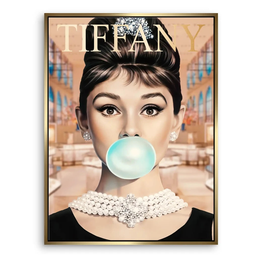 Audrey Bubble Gum Retro Leinwand Bild INGALERIE