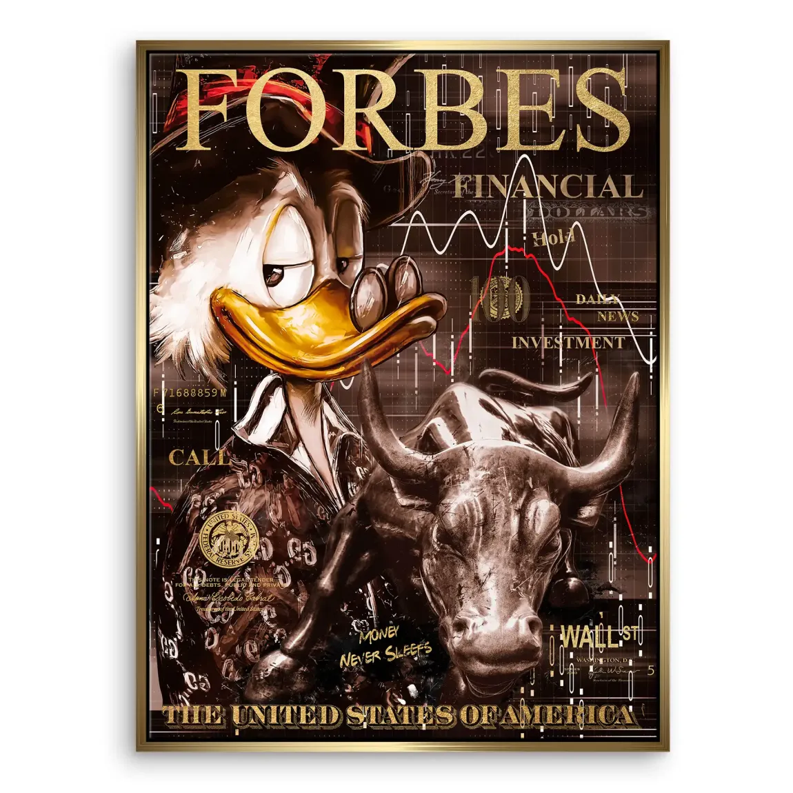 Wall Street Duck Leinwand Bild