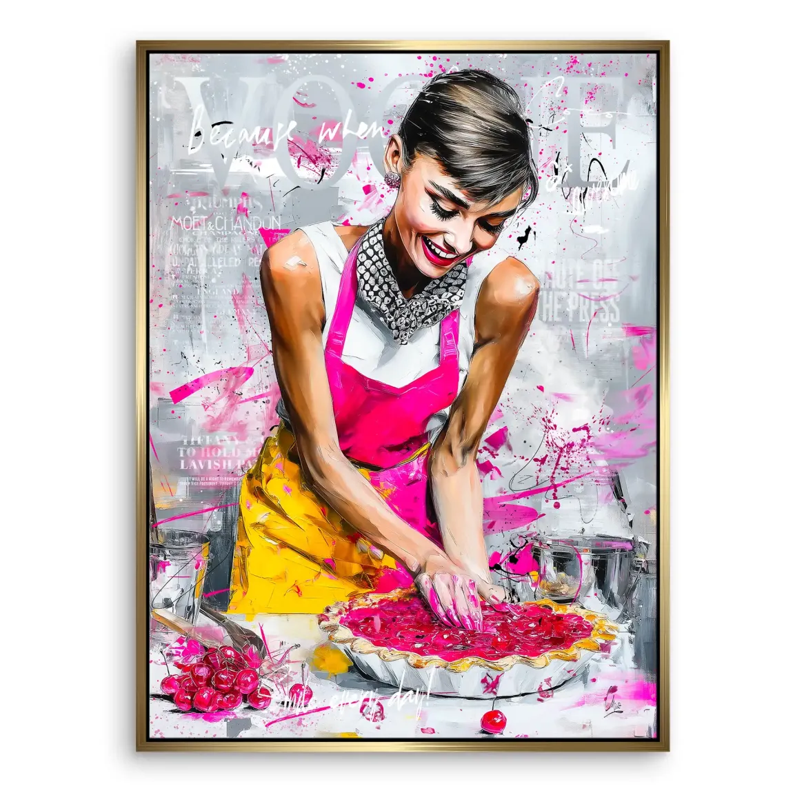 Cherry Bliss Audrey Hepburn Leinwand Bild