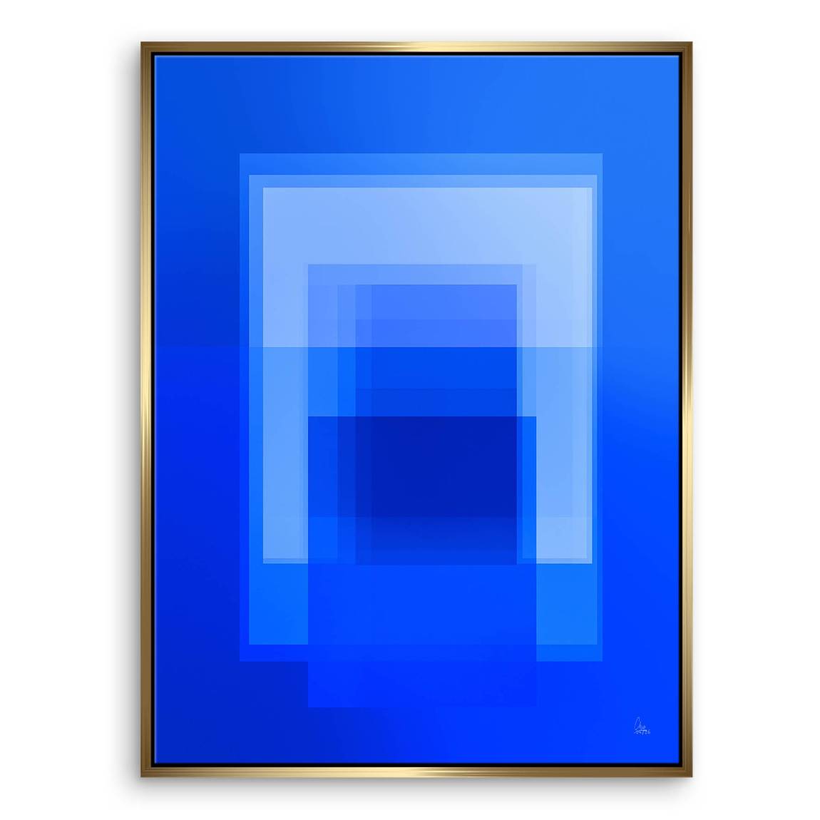 Kobaltblaue Geometrie Leinwand Bild