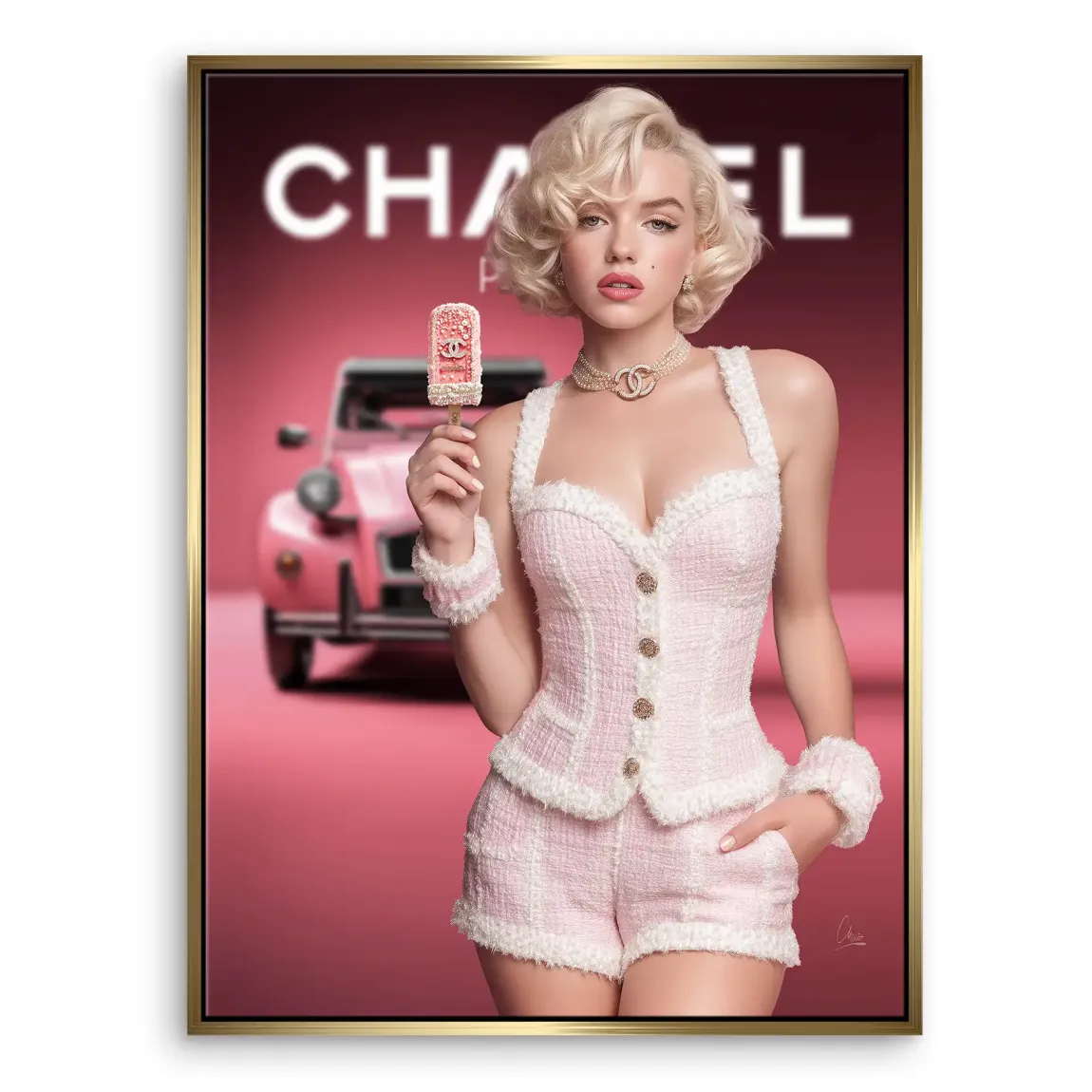 Pink Couture Marilyn Monroe Leinwand Bild