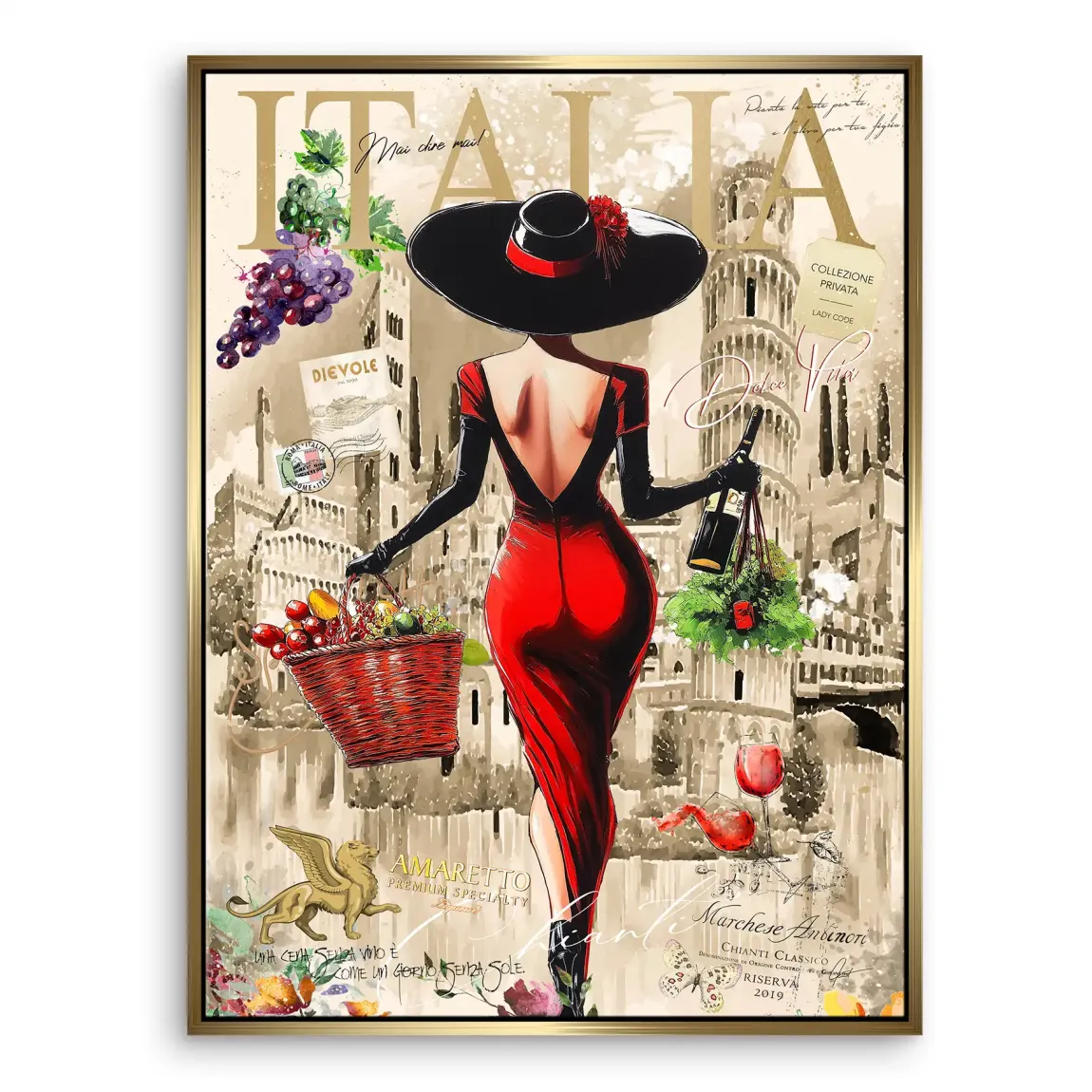 Dolce Vita Rosso Flair Leinwand Bild INGALERIE