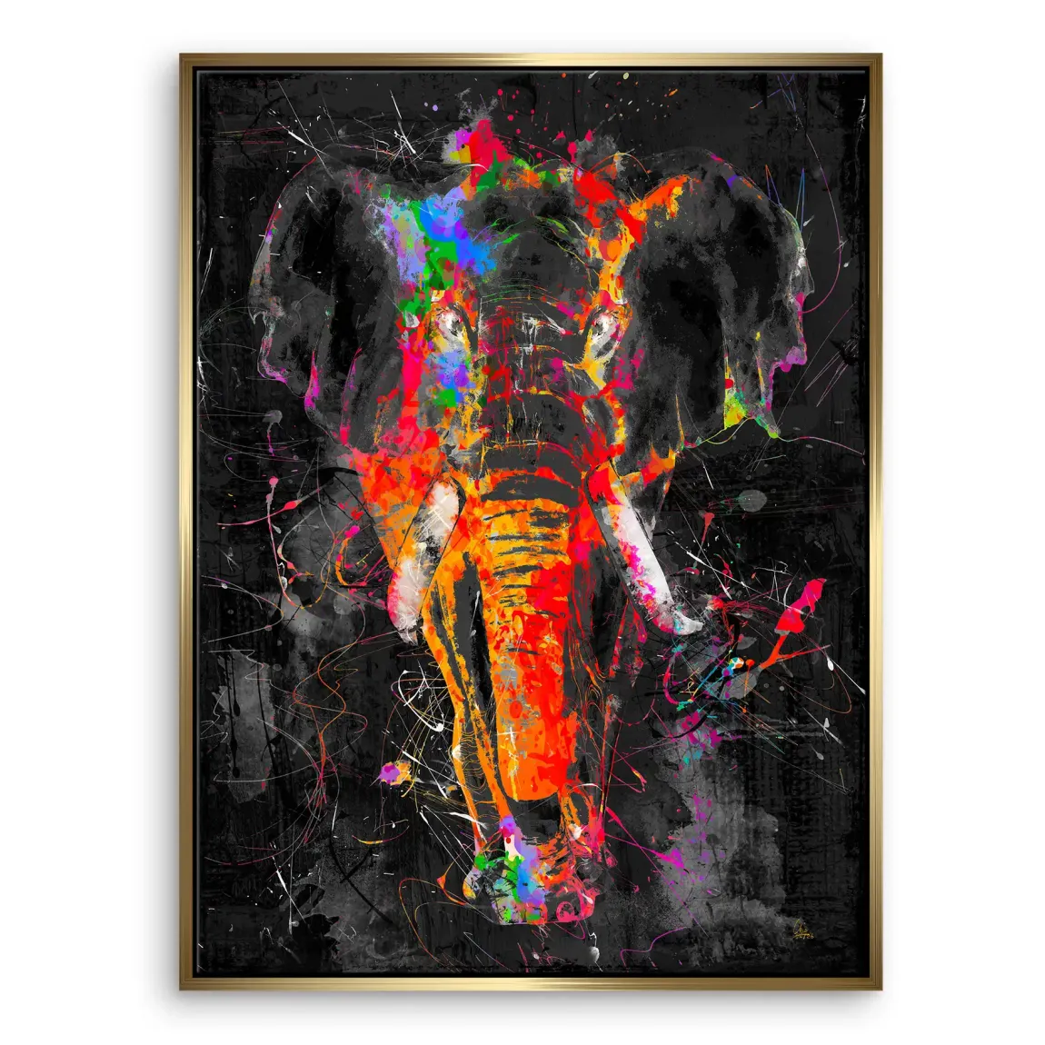 Bunter Elefant Leinwand Bild