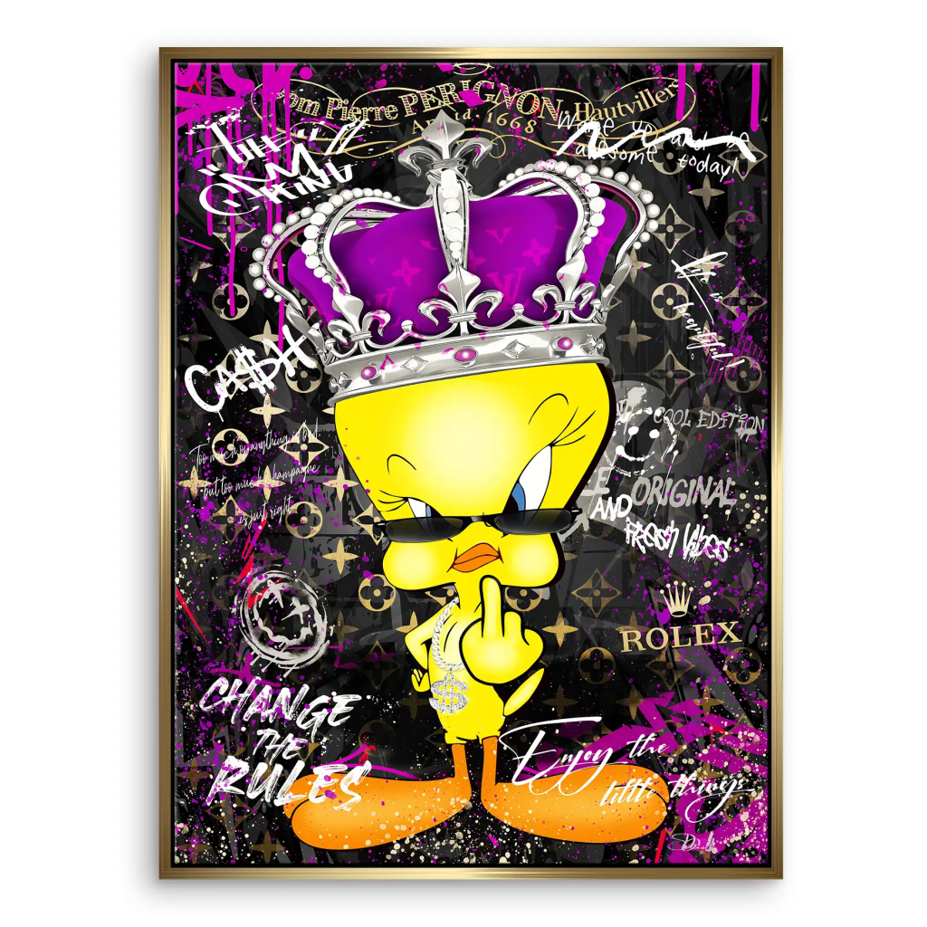 Pop Art Tweety Change the Rules Leinwand Bild INGALERIE
