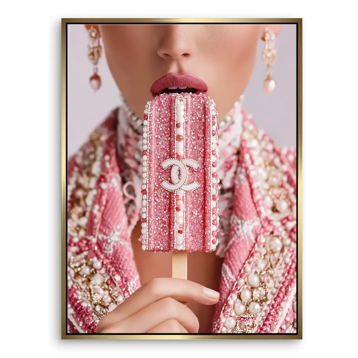 Pink Pearl Ice Couture Chanel Leinwand Bild