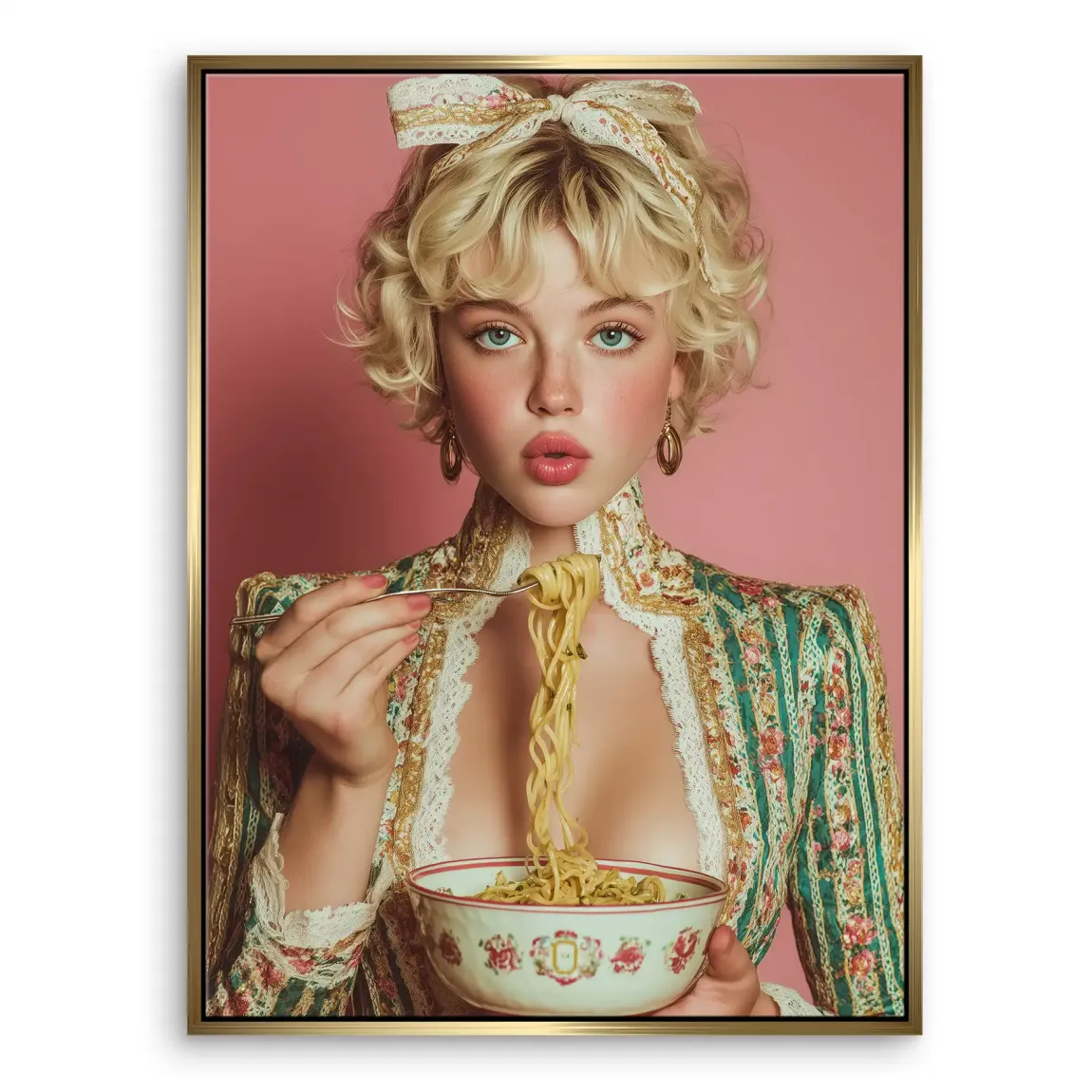 La Dolce Noodle Lady Leinwand Bild