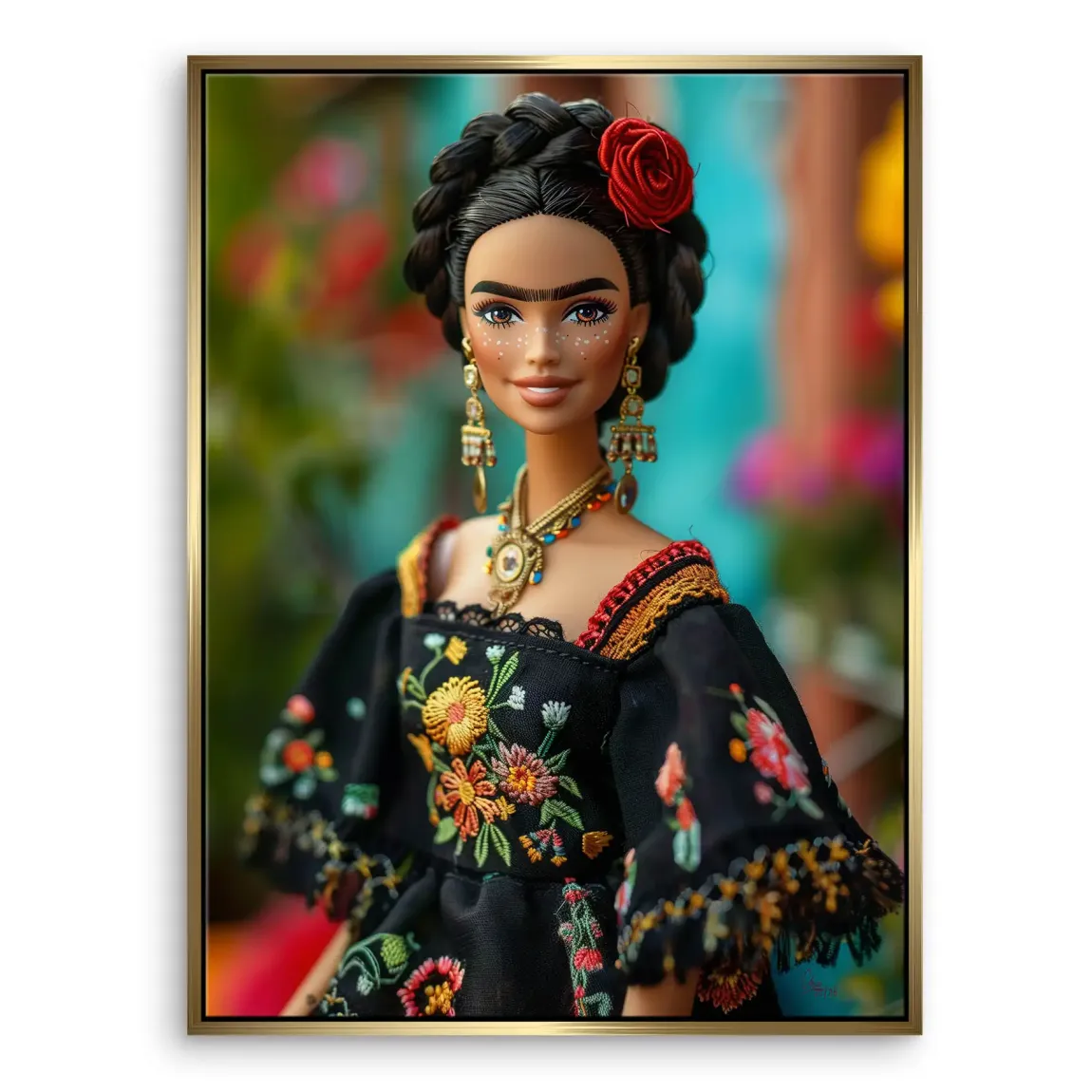 Frida Barbie Smile Leinwand Bild