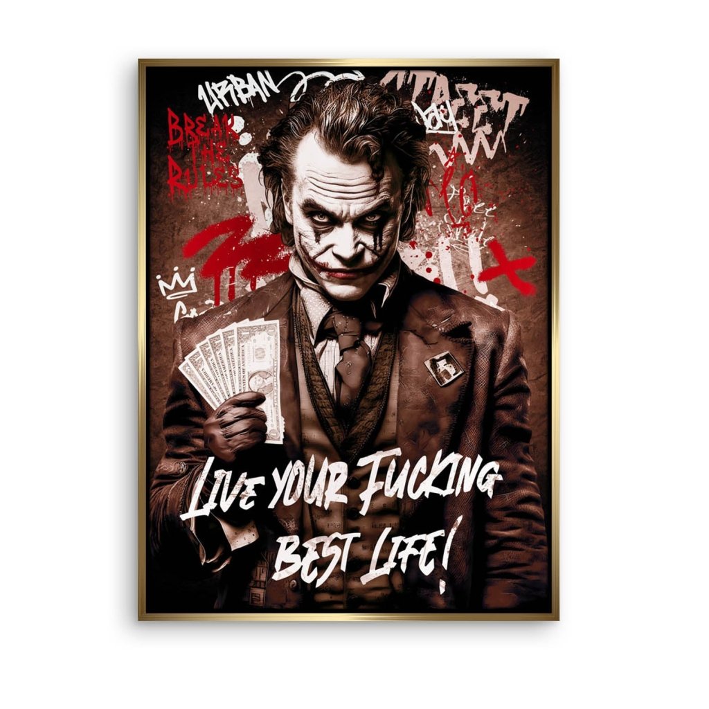 Joker Best Life Retro Style Leinwand Bild INGALERIE