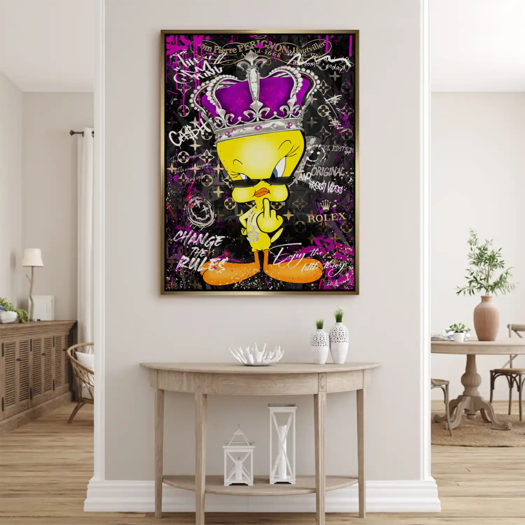 Pop Art Tweety Change the Rules Leinwand Bild INGALERIE