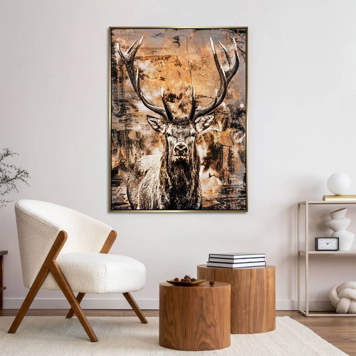 Hirsch Abstrakt Art Leinwand Bild