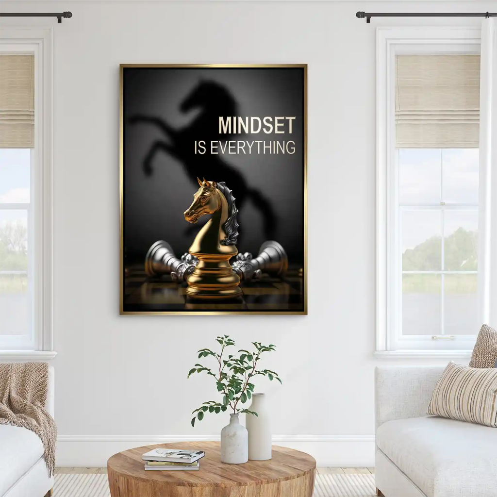 Motivation Schachfigur Springer Leinwand Bild INGALERIE