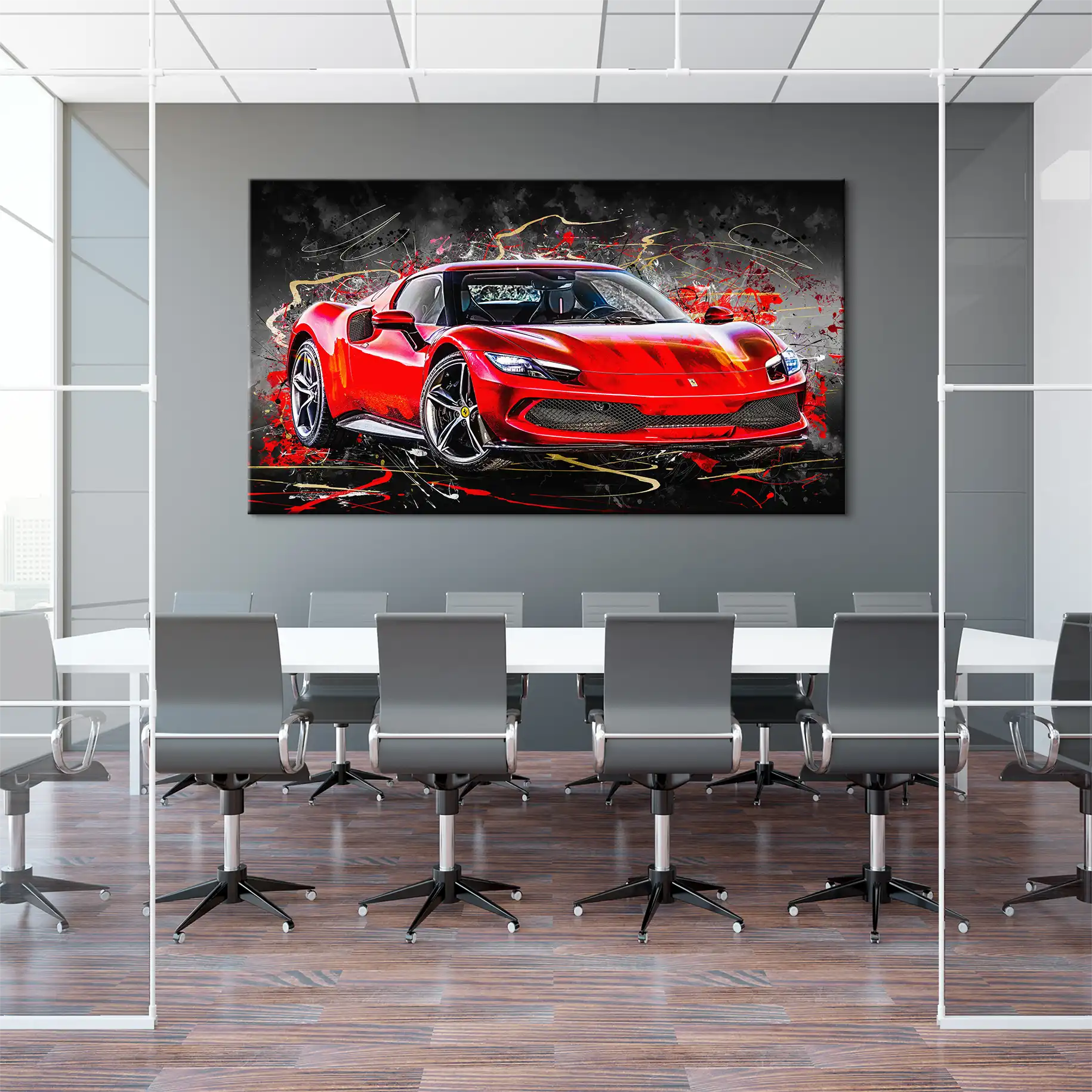 Ferrari 296 Abstrakt Leinwand Bild INGALERiE