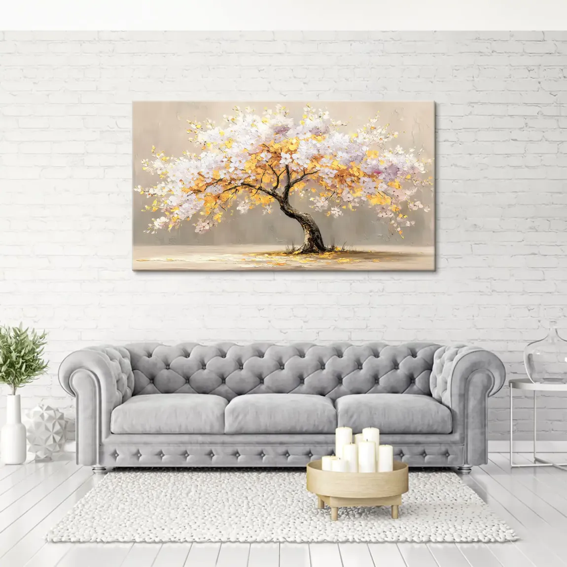 Gold Leaf Tree Art Leinwand Bild