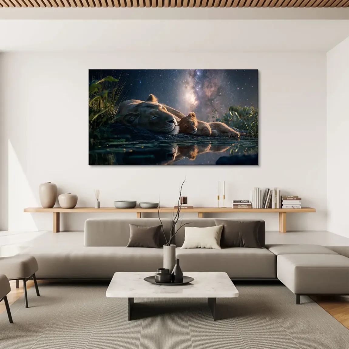 Löwen Serenade Leinwand Bild
