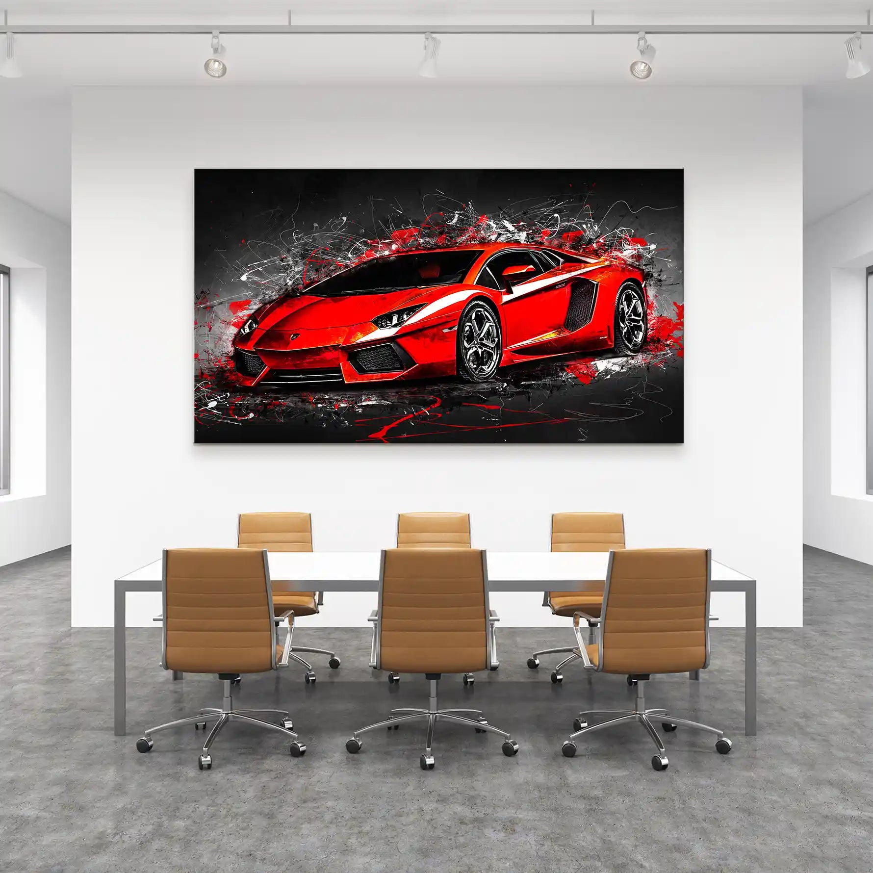 Lambo Aventador Abstrakt Rot Leinwand Bild INGALERIE